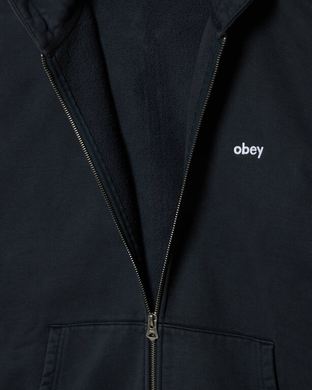 OBEY OBEY Lowercase Pigment Zip Hood Dark Navy