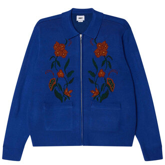 OBEY Floral Zip Cardigan Blue OBEY Floral Zip Cardigan Blue