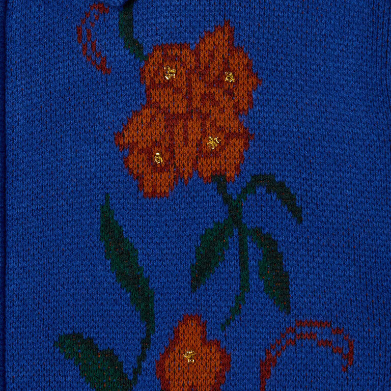 OBEY OBEY Floral Zip Cardigan Blue