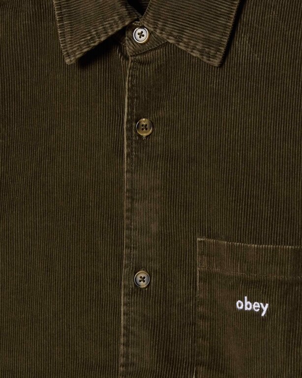 OBEY OBEY Buckley Corduroy Woven Black Olive
