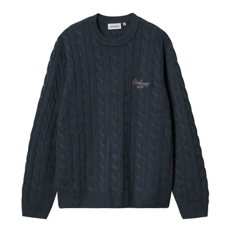 Carhartt WIP Carhartt Signature Sweater Deep Night/Glassy Pink