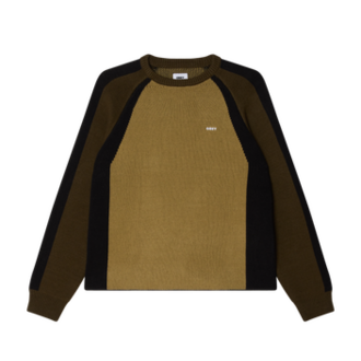 OBEY Raglan Crewneck Sweater Mermaid Green