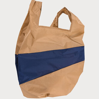 Susan Bijl The New Shopping Bag Camel & Navy L