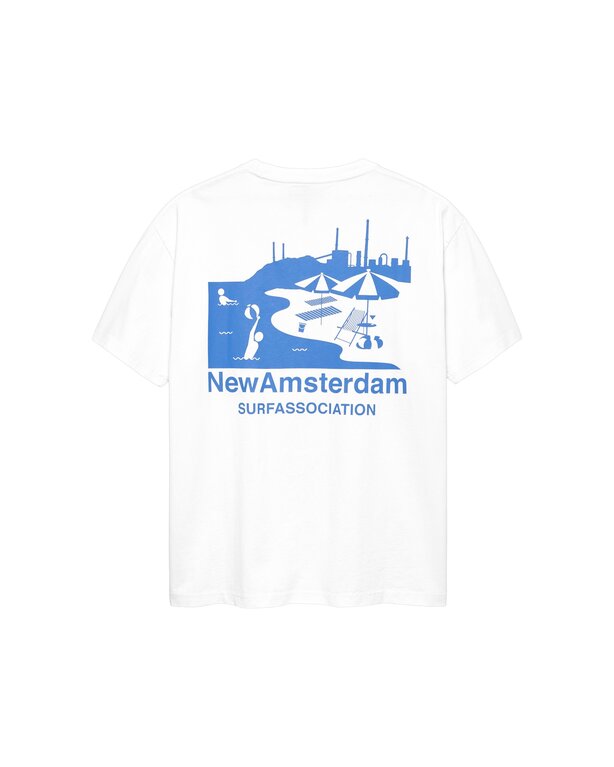 New Amsterdam Surf Association New Amsterdam Surf Association Beach Sign Tee White