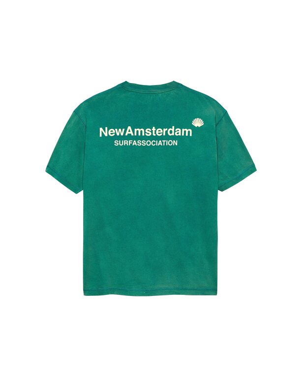 New Amsterdam Surf Association New Amsterdam Surf Association Logo Tee Sea Green/Butter Yellow