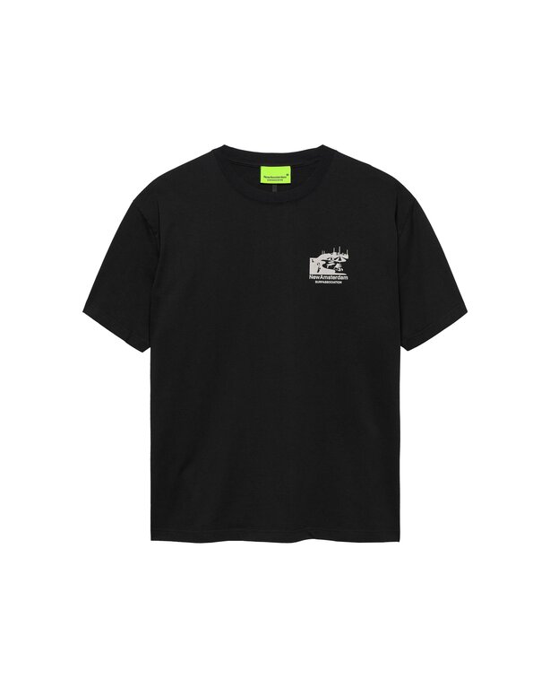 New Amsterdam Surf Association New Amsterdam Surf Association Beach Sign Tee Black
