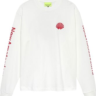 New Amsterdam Surf Association Logo Longsleeve Washed White/Deep Red