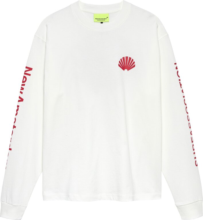 New Amsterdam Surf Association New Amsterdam Surf Association Logo Longsleeve Washed White/Deep Red