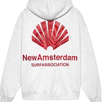 New Amsterdam Surf Association Logo Hoodie Ash/Poppy Red