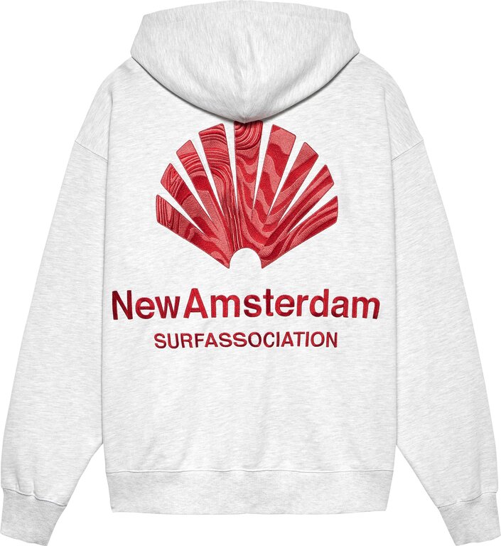 New Amsterdam Surf Association New Amsterdam Surf Association Logo Hoodie Ash/Poppy Red