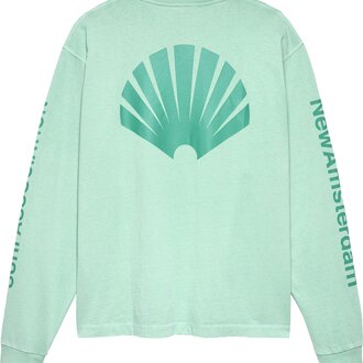 New Amsterdam Surf Association Logo Longsleeve Ocean Waves/Sea Green