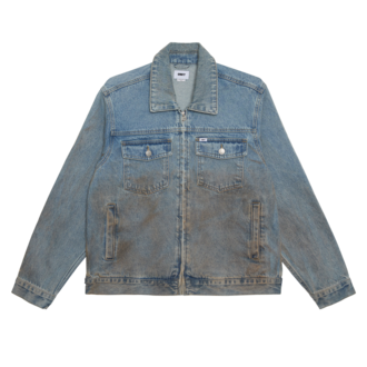 OBEY Base Trucker Jacket Heavy Vintage Light Indigo