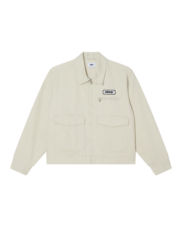 OBEY OBEY Walter Work Jacket Silver Birch Faded Wash