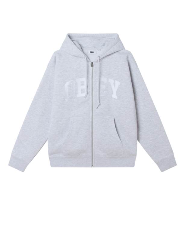 OBEY OBEY Collegiate Zip Hood Ash Heather