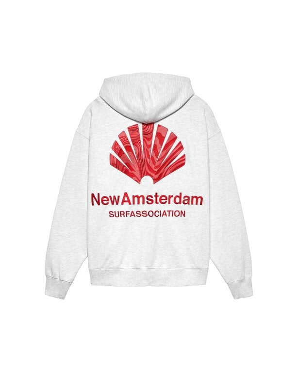 New Amsterdam Surf Association New Amsterdam Surf Association Logo Hoodie Ash/Poppy Red