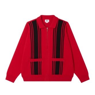 OBEY Matt Zip Up Sweater Red
