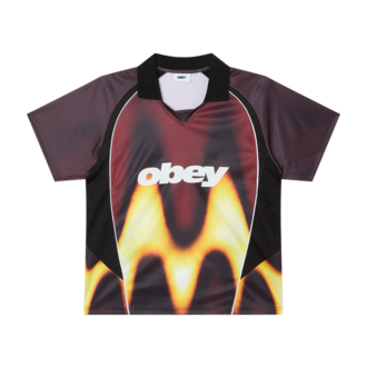OBEY Blurred Soccar Jersey Burnt Red