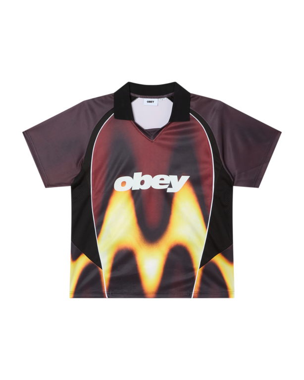 OBEY OBEY Blurred Soccar Jersey Burnt Red