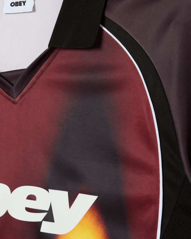 OBEY OBEY Blurred Soccar Jersey Burnt Red