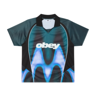 OBEY Blurred Soccer Jersey Dark Teal Multi