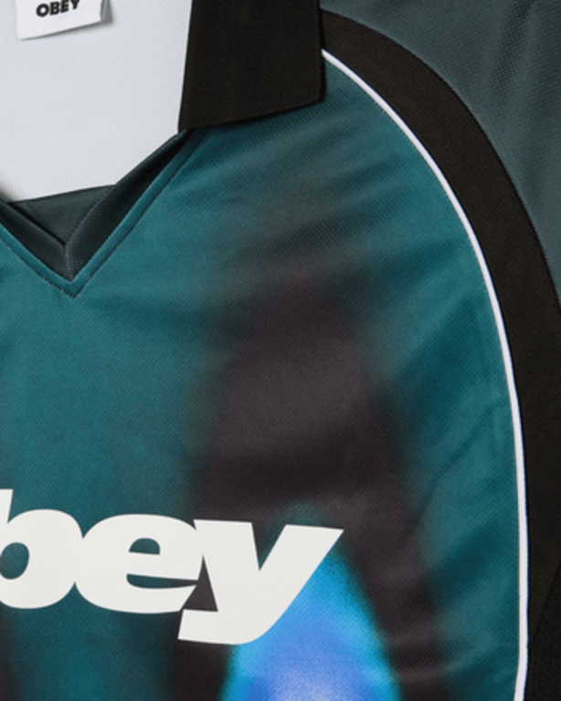 OBEY OBEY Blurred Soccer Jersey Dark Teal Multi