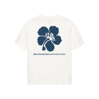New Amsterdam Surf Association Hibiscus Tee Washed White