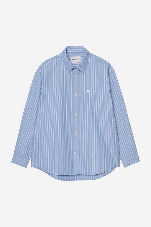 Carhartt WIP Carhartt WIP L/S Keene Shirt Cotton Poplin Keene Stripe, Curacao