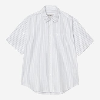 Carhartt WIP S/S Keene Shirt Cotton Poplin Keene Stripe, White