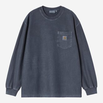 Carhartt WIP L/S Loose Pocket T-Shirt Dark Navy Garment Dyed