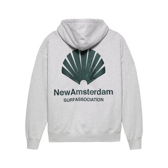 New Amsterdam Surf Association Logo Hoodie Ash/Bottle Green