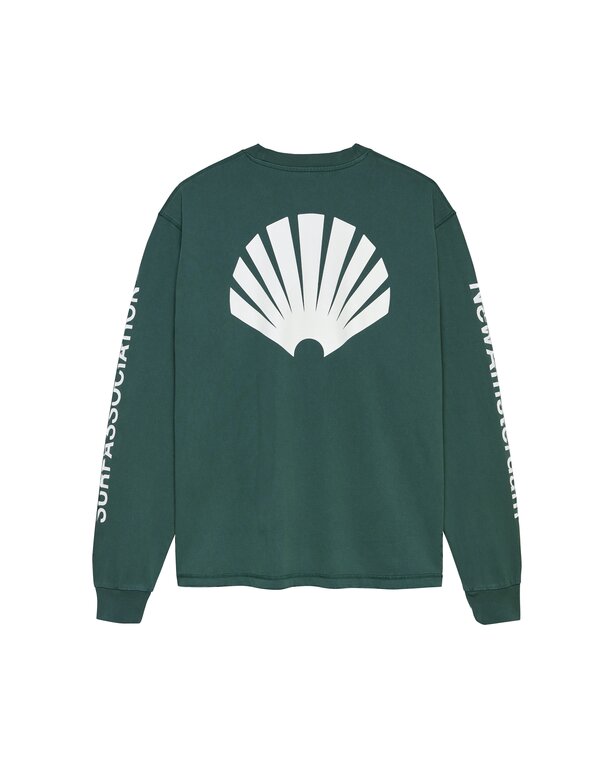 New Amsterdam Surf Association New Amsterdam Surf Association Logo Longsleeve Bottle Green/White
