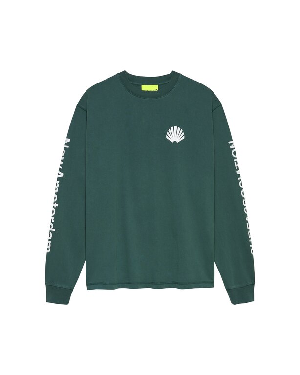 New Amsterdam Surf Association New Amsterdam Surf Association Logo Longsleeve Bottle Green/White