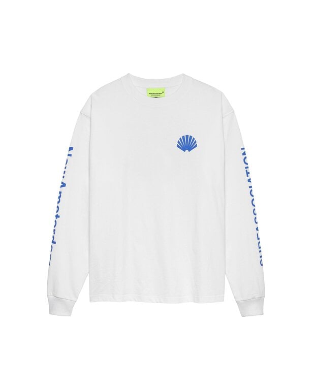 New Amsterdam Surf Association New Amsterdam Surf Association Logo Longsleeve White & Cobalt