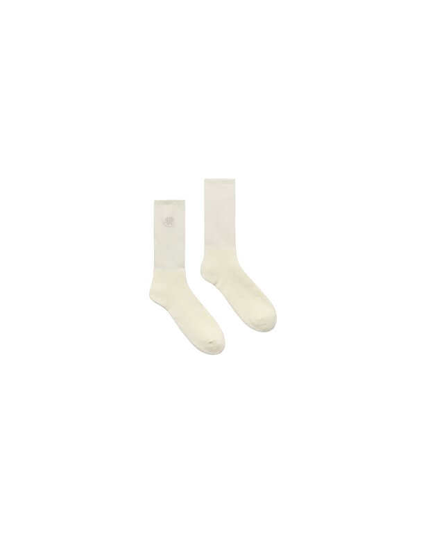 New Amsterdam Surf Association EMBROIDERED SOCKS WASHED WHITE