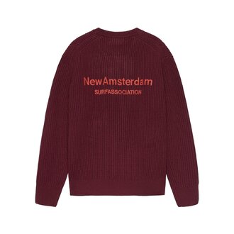 New Amsterdam Surf Association Knitted Crewneck Burgendy