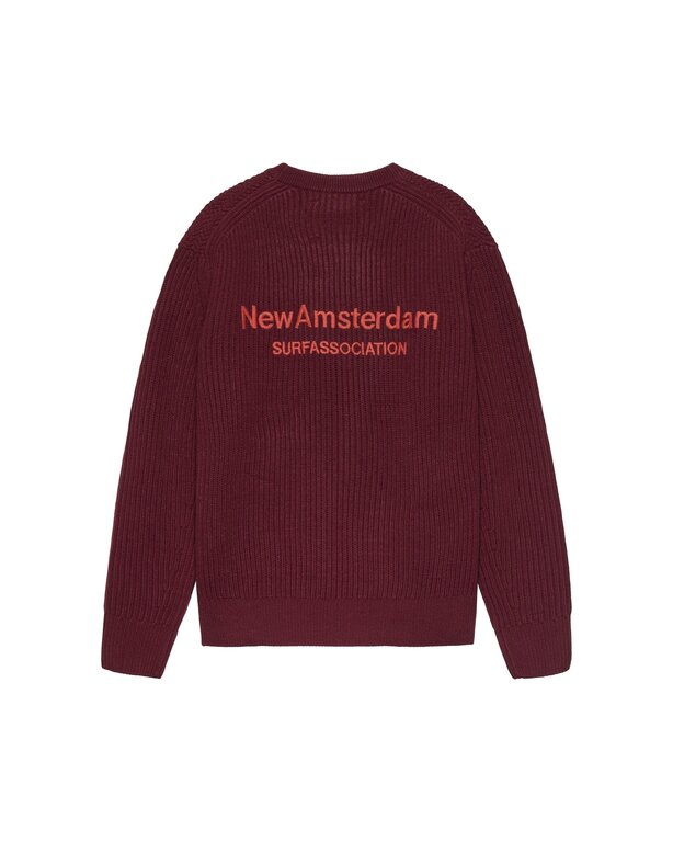 New Amsterdam Surf Association New Amsterdam Surf Association Knitted Crewneck Burgendy