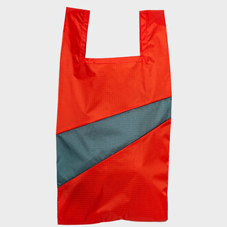 Susan Bijl The New Shopping Bag Red Alert & Pine Medium