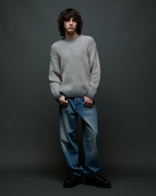 OBEY OBEY Ian Faded Wash Sweater Grey Faded