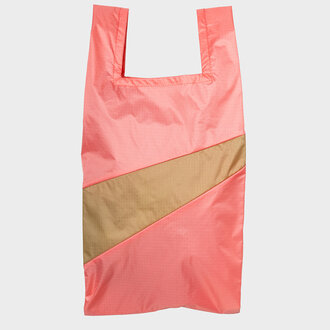 Susan Bijl The New Shopping Bag Coral & Moss Medium
