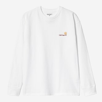 Carhartt WIP L/S American Script T-Shirt White