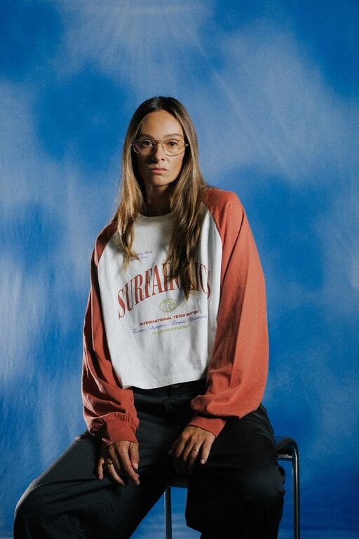 Latitud Fuego Latitud Fuego WS Raglan Crop Longsleeve Aragon / White