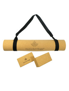 NatürlichYoga® Yoga mat and Yoga block set with two