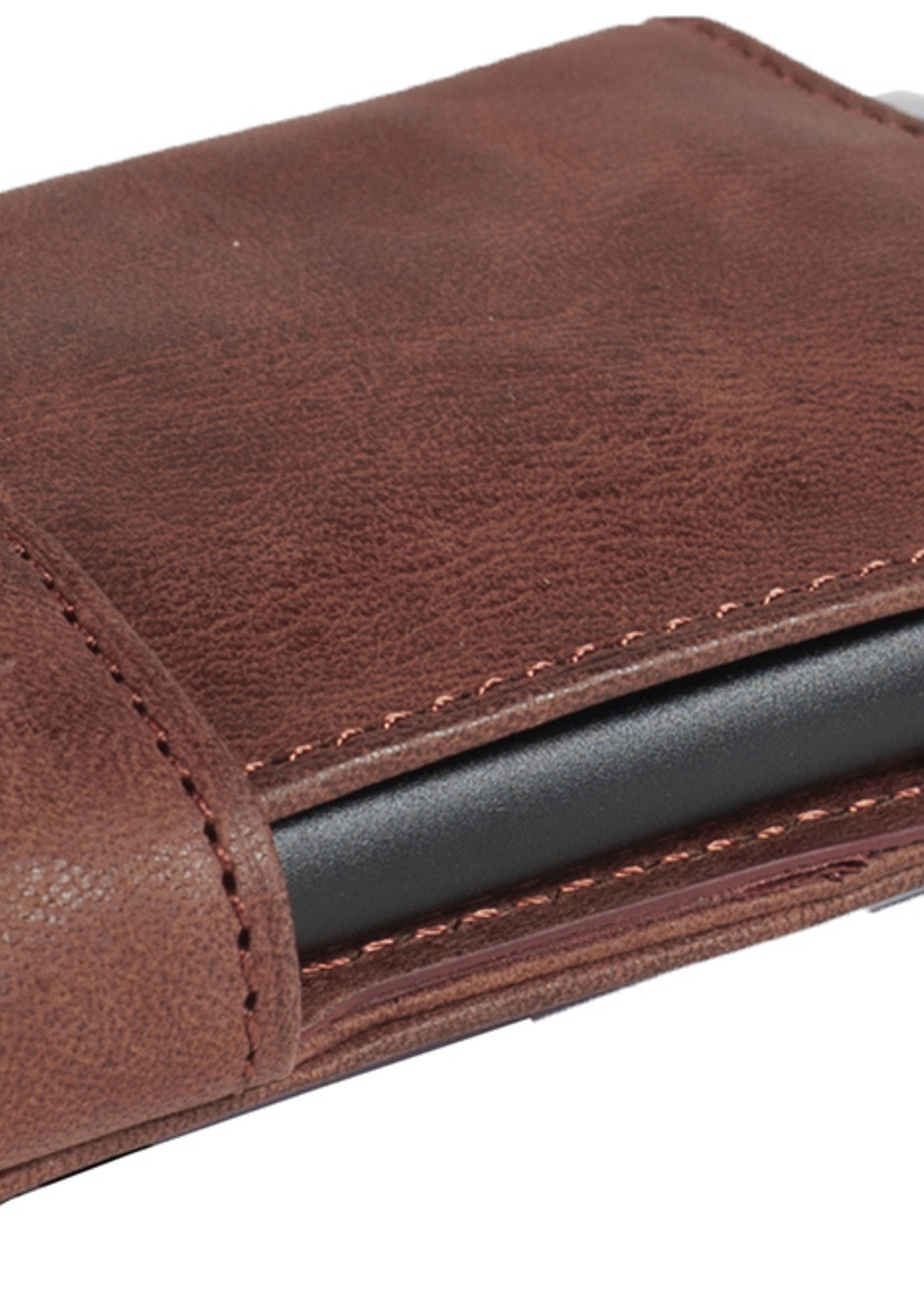 Tony Perotti Cardprotector Mini Wallet RFID met voorvak Vintage Brown