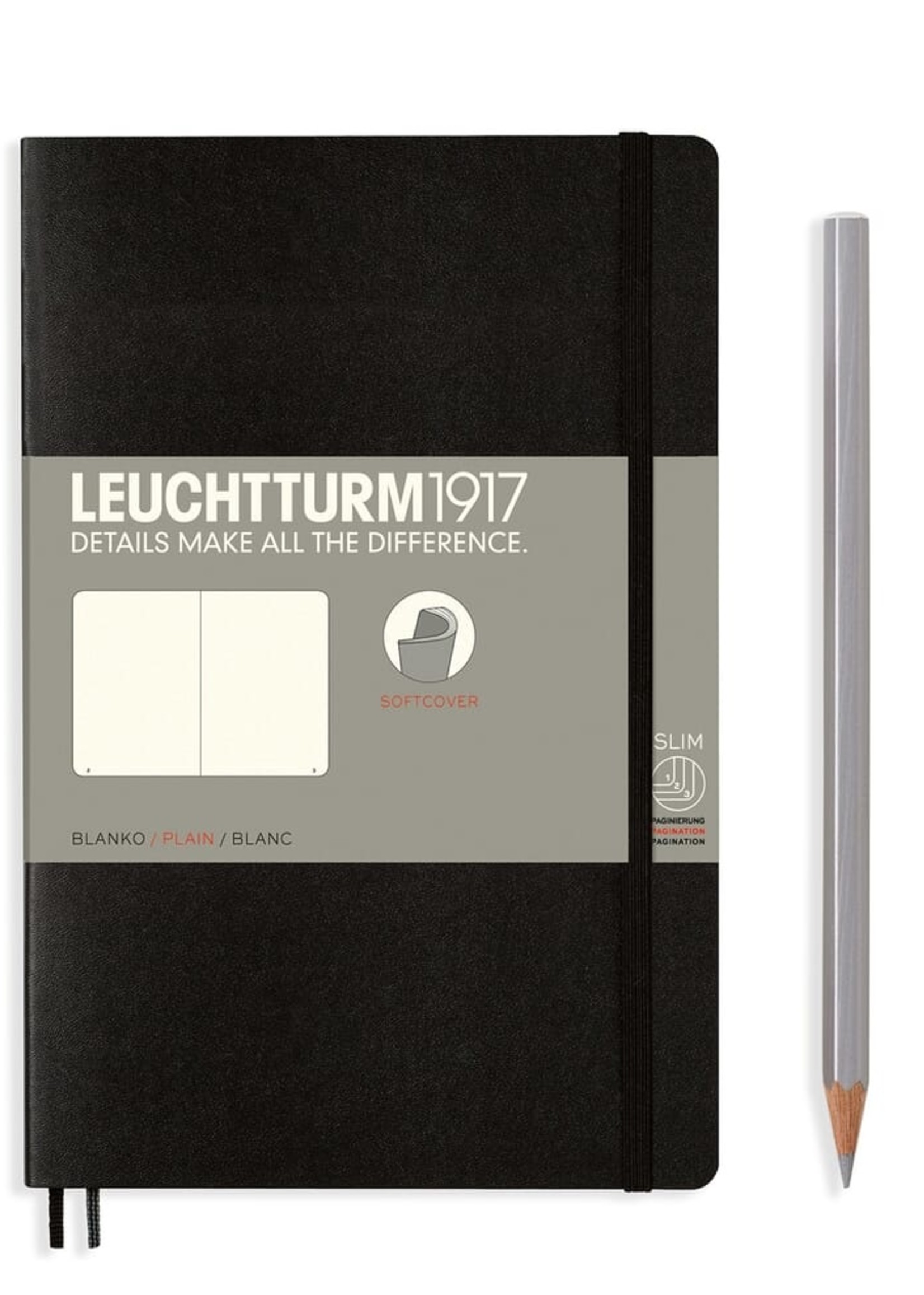 Leuchtturm1917 Notitieboek Paperback B6+ Soft Cover Black