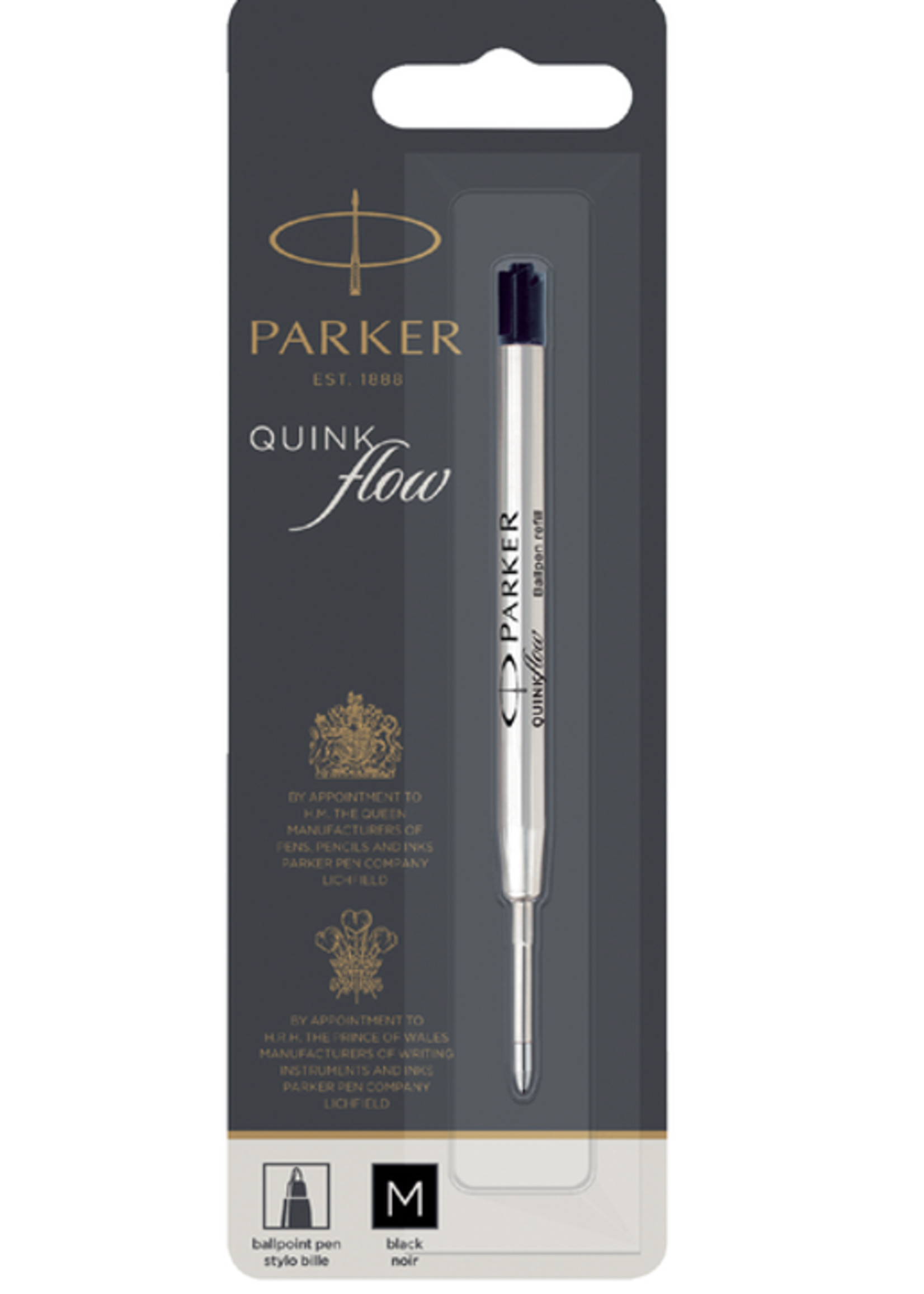 Parker Quink Balpen Vulling Medium  Zwart