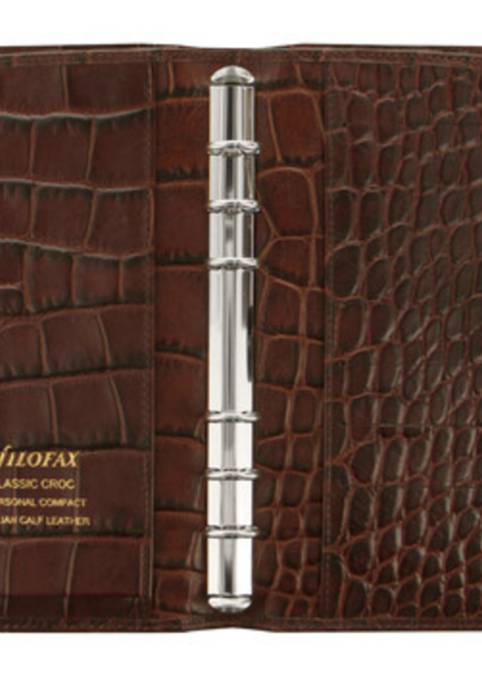 Filofax Organiser Personal Compact Classic Croc Chestnut