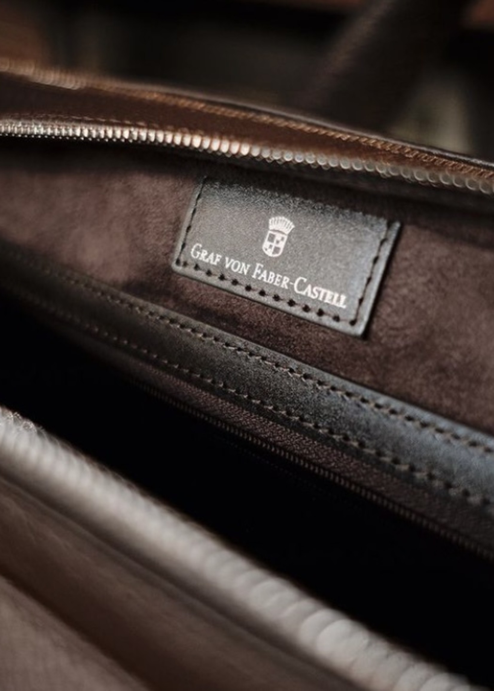Graf von Faber-Castell Businesstas Cashmere 2-vaks Dark Brown