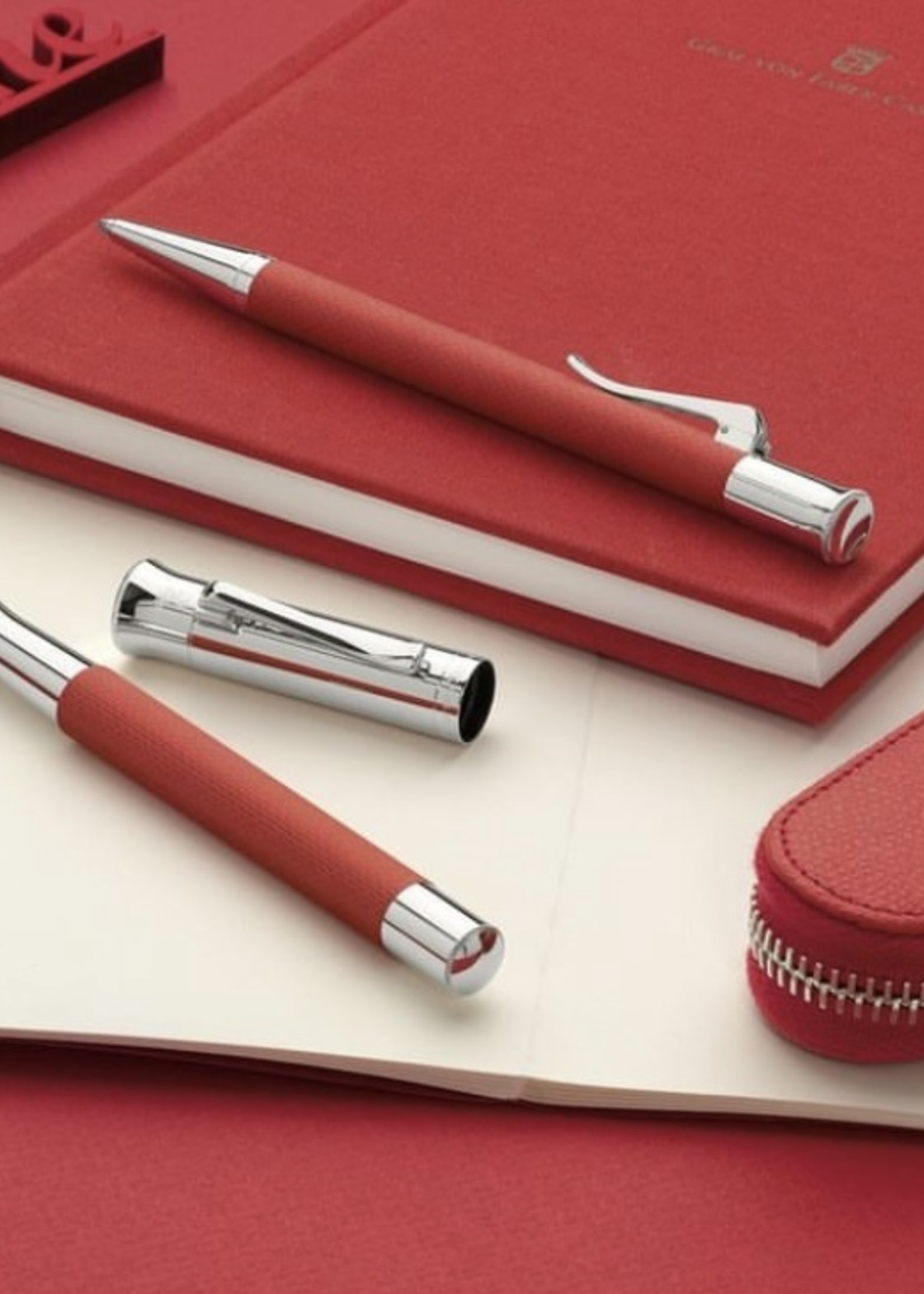 Graf von Faber-Castell Pen Etui /2 Epsom India Red