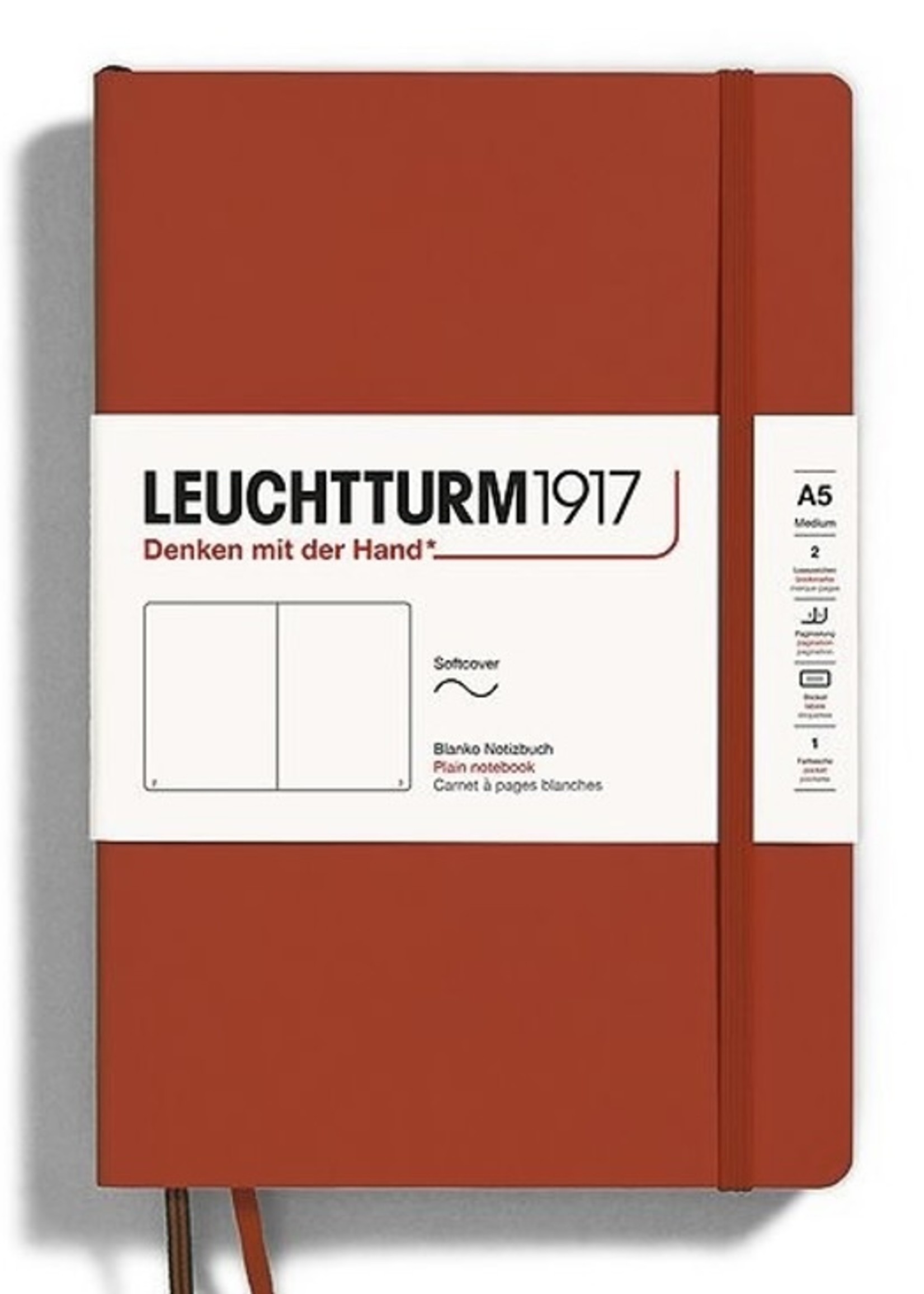 Leuchtturm1917 Medium A5  Hard Cover Natural Colours  Fox Red