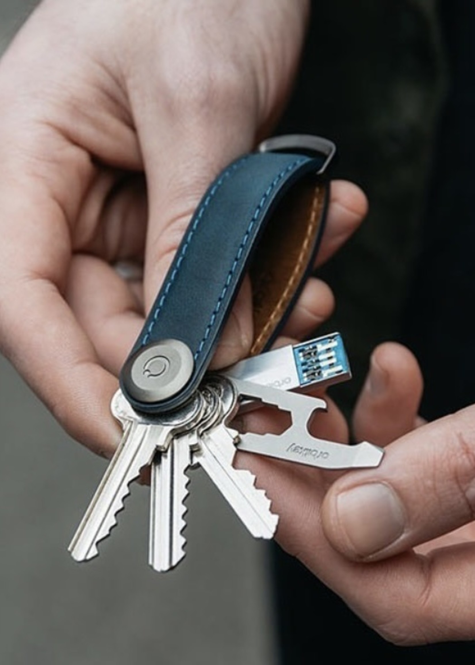 Orbitkey 2.0 Crazy Horse Leather Blue/Blue